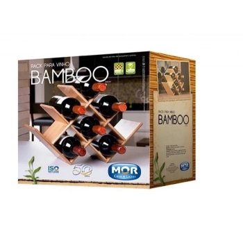 Adega Suporte Porta Garrafa de Vinho em Bambu Mor