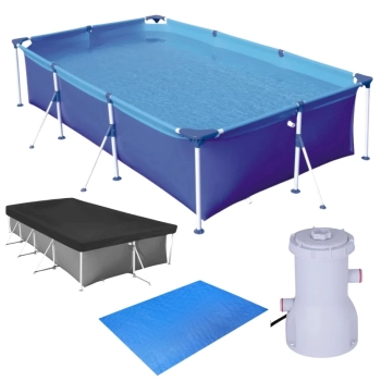Kit Piscina 3700 Lts Premium Mor + Capa + Forro + Filtro 110v 2200 Litros Por Hora