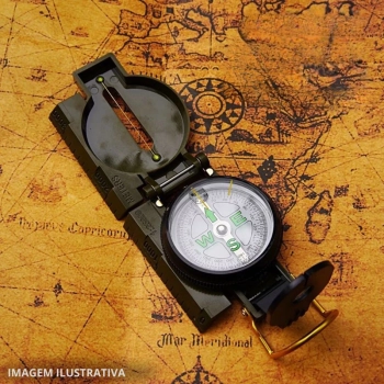 Bssola de Alumnio Modelo Militar com Indicador Fluorescente Guepardo