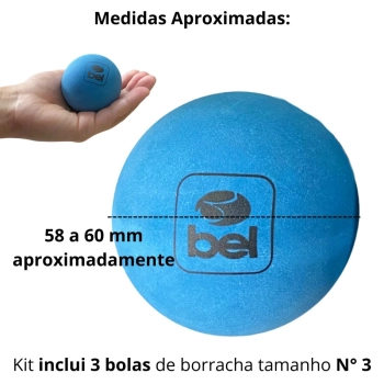 Kit com 3 Bolinhas para Frescobol de Borracha N: 3