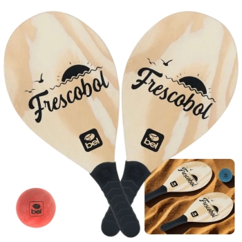 Kit Par de Raquetes Frescobol com Bolinha de Borracha + Rede Retratil com At 1,60m Ajustvel