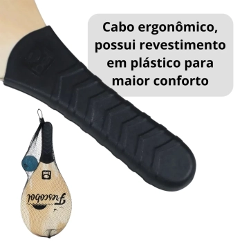 Kit Par de Raquetes Frescobol com Bolinha de Borracha + Rede Retratil com At 1,60m Ajustvel