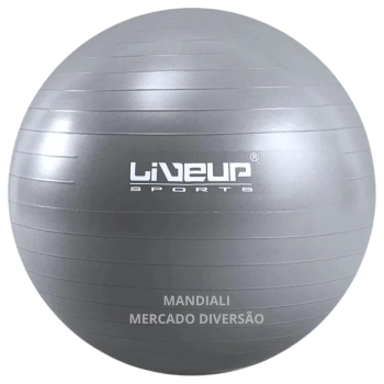 Bola Suia de Pilates 85 Cm Cinza Treino Pilates Ginastica Academia Yoga Exercicios