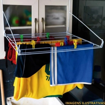 Varal de Porta Dobravel Portatil em Ao Slim Mor para Apartamento / Sem Furo