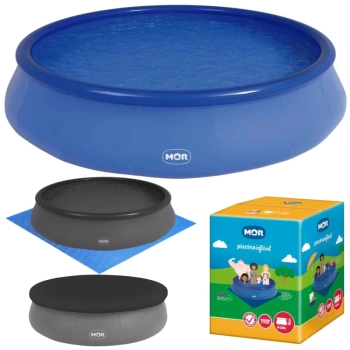 Piscina Grande Redonda Mor Inflvel 12.000l com Capa e Forro