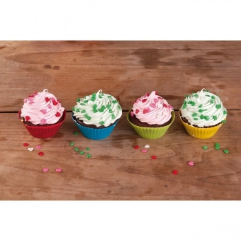 Kit Forma de Assar + 12 Forminhas em Silicone para Doces Po de Queijo Cupcakes