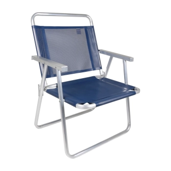 Cadeira de Praia Dobrvel Alta em Alumnio Oversize Azul