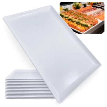 Kit 15 Pratos para Buffet Sushi Restaurante Japons Travessa de 35 Cm Melamina/ Plstico