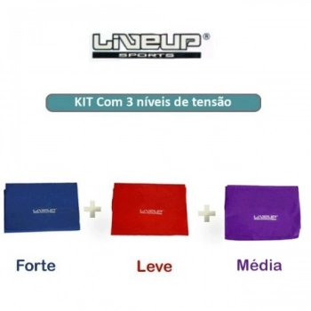 Kit 3 Faixas Elsticas + Pegador Confortvel Liveup