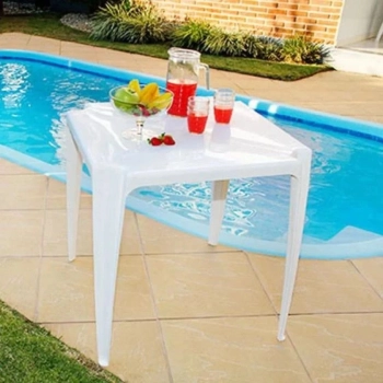 Mesa Quadrada de Plstico Branca Bela Vista