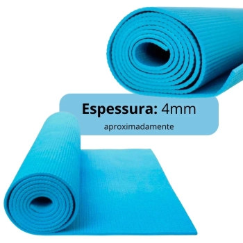 Colchonete Tapete Yoga Pilates em Eva Azul Claro 1,73 Mts Antiderrapante Ginstica Academia Fitness Exerccios