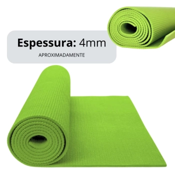 Kit Colchonete 1,73m + Extensor Elstico 1 Via Tenso Media + Roda Abdominal para Exerccios