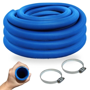Kit Mangueira 6m 38mm + Aspirador + Peneira + Flutuador + Pastilha de Cloro para Limpeza Piscinas