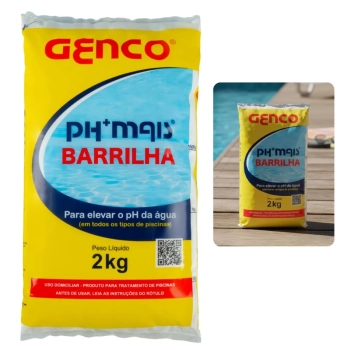 Elevador de Ph 2 Kg para Piscina Granulado Barrilha+ 3 Pastilhas 3 em 1 Genco