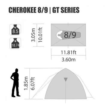 Barraca Camping 8 a 9 Pessoas Coluna de gua 2500 Mm Cherokee