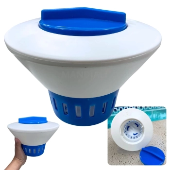 Flutuador Clorador Grande Netuno para Pastilhas de Limpeza e Manuteno de Piscinas