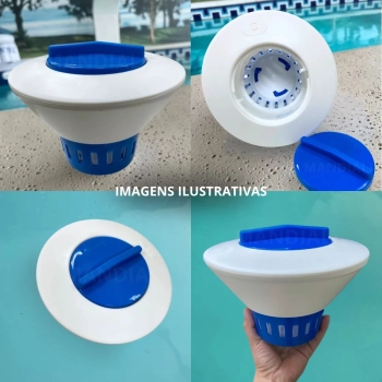 Flutuador Clorador Grande Netuno para Pastilhas de Limpeza e Manuteno de Piscinas