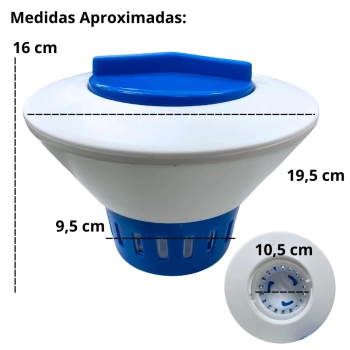 Flutuador Clorador Grande Netuno para Pastilhas de Limpeza e Manuteno de Piscinas