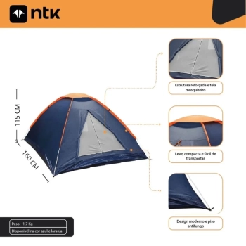 Barraca Panda 3 Pessoas Ntk Coluna D gua 600mm para Camping e Pesca