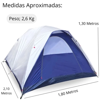 Barraca Dome Ntk 3 Pessoas 1800mm + Colchao Inflvel Casal + 2 Sacos de Dormir Solteiro Camping e Pesca