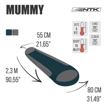 Saco de Dormir Camping Acampamento -1c a 8c Mummy Azul