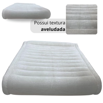 Colcho Inflvel Casal Brunei Nautika com Travesseiro Suporta At 250kg para Camping e Pesca