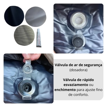 Colcho Inflvel Casal Brunei Nautika com Travesseiro Suporta At 250kg para Camping e Pesca