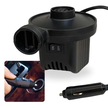 Bomba de Ar Eltrica Inflador para Colcho e Inflveis 12v Veicular Desinflador ( Adaptador Incluso )