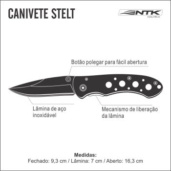 Canivete de Bolso Dobrvel Lmina Turca Stelt Nautika Multiuso Pesca e Camping
