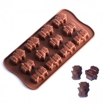 Kit Panelinha de Confeiteiro + Espatula + 4 Formas de Silicone para Chocolate