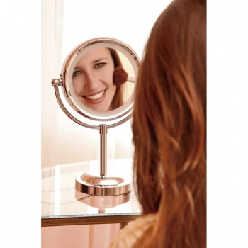 Espelho Dupla Face Giratrio com Aumento e Iluminao Mor