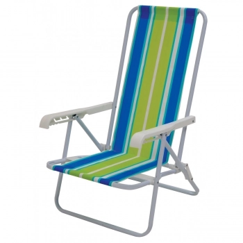 Kit 2 Cadeiras de Praia + Guarda-sol Articulado 2,4m + Caixa Trmica 34lts
