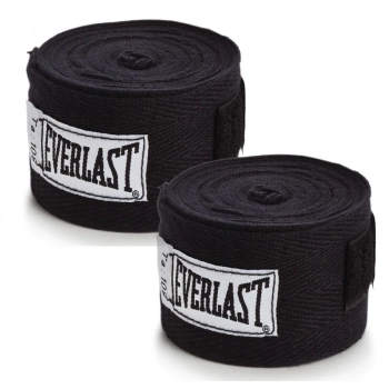 Kit Boxe Everlast com Luva pro Style 12 Oz Preta + Protetor Bucal + 2 Bandagens