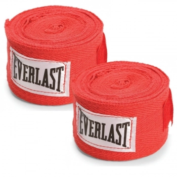 Kit Boxe Everlast com Luva pro Style 16 Oz Vermelha + Protetor Bucal + 2 Bandagens