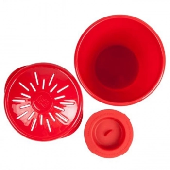 Kit Pipoqueira para Microondas Vermelha Joie + Saleiro em Vidro