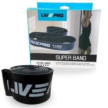 Faixa Elstica Super Band 6,4 Cm Extensor de Intensidade Super Forte Preta Liveup Exerccios