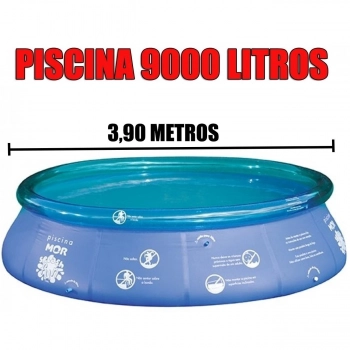 Kit Piscina Redonda Inflvel 9000 L + Capa e Forro Mor