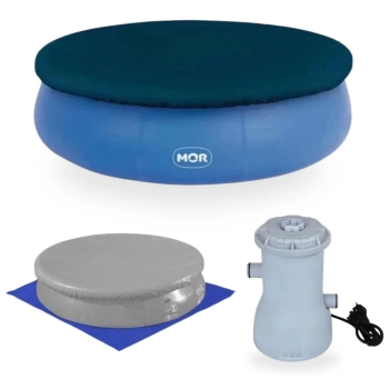 Kit Capa + Forro para Piscina Inflvel 4600 L Mor + Filtro 220v 2200 L/H