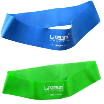 Kit Mini Band com Intensidades Forte Cor Azul + Mdia Cor Verde Liveup