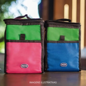 Bolsa Trmica Porttil Cooler 5 Litros Colorida Compacta com Bolso e Ala para Marmita Passeios e Dia a Dia