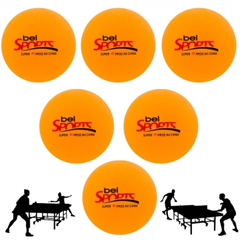 Bolinha de Ping Pong Tnis de Mesa 4 Cm Laranja 6 Unidades