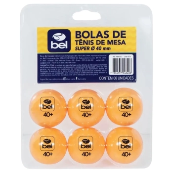 Bolinha de Ping Pong Tnis de Mesa 4 Cm Laranja 6 Unidades
