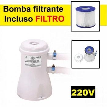 Kit Capa e Forro para Piscina 6200 L Mor + Bomba Filtrante 220v 2200 L/H