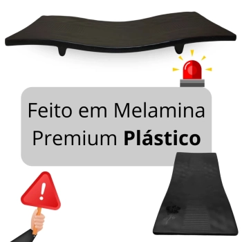 Travessa Retangular Curvada 28 Cm Kanpai Preta para Restaurante Japons Sushi Melamina Premium
