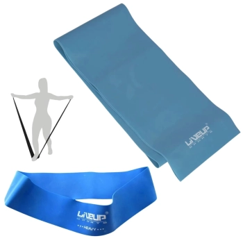 Faixa Elstica Tenso Forte + Mini Band Forte Cor Azul Liveup