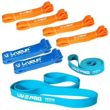 Kit Faixa Elstica Super Band 2 Fortes + 2 Mdias + 4 Leves Liveup