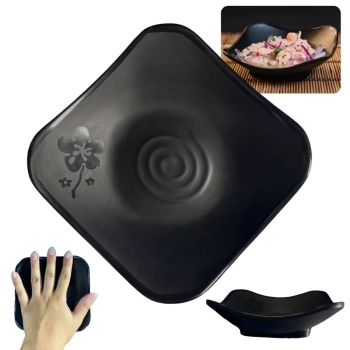 Mini Tigela Vasilha Pequena com Flor Ilustrada para Aperitivo 100ml Sushi Comida Japonesa Kanpai
