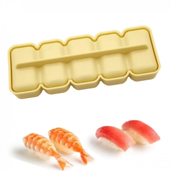 Forma para Sushi Niguiri Bolinho de Arroz com Cinco Cavidades Amarela