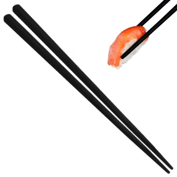 Par de Hashi para Comida Japonesa em Poliestireno 22 Cm Preto