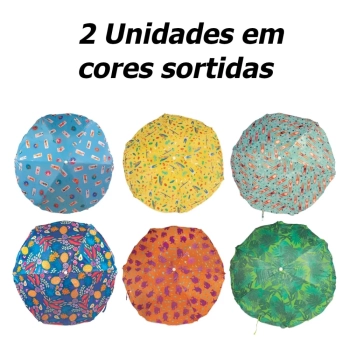 Kit 2 Guarda Sol Praia Piscina 1,30m Dimetro Estampas Mor